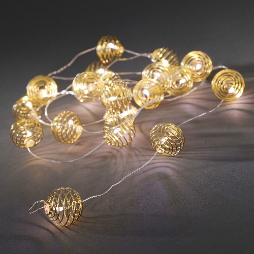 KONSTSMIDE LED-Kugel-Lichterkette 16 silberne LED-Aluminiumkugeln