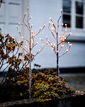SIRIUS LED-Lichterzweige Alex Tree Snowy 2er-Set braun 80 cm, 2x 30 LED warmwei, Batteriebetrieb, fernbedienbar mit Timer