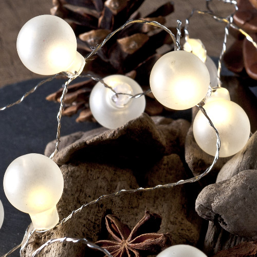 SIRIUS GlaskugelLichterkette Io Gefrostet 20 warmweiße LEDKugeln