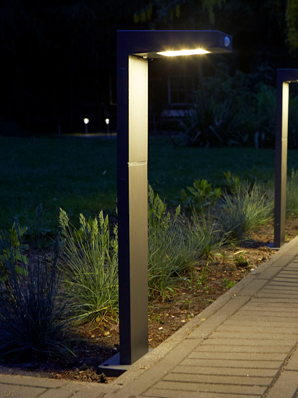 Solarleuchte Alberta Bewegungsmelder Aluminium 9 LED Warmweiß