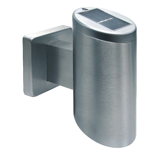 Solar-Wandleuchte Tendence Aluminium gebürstet Lichtaustritt eng / breit