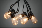 KONSTSMIDE LED-Biergartenkette 9,75m 40 klare LED-Birnen Mini-Kolbenform 80 LED bernsteinfarben