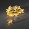 KONSTSMIDE LED-Sternen-Lichterkette 16 goldene LED-Metallsterne warmwei