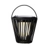 LUMINEO Solar-Balkonleuchte und Hngeleuchte Konus Schwarz 15 cm, Rattan-Optik, warmwei