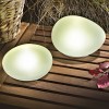 ESOTEC Solar-Leuchtsteine Duo 2er-Set, Echtglas satiniert,  LED neutralwei