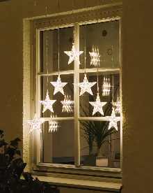 KONSTSMIDE LED-Sternen-Vorhang 7 LED-Sterne warmweiss