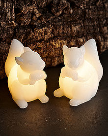 SIRIUS LED-Echtwachs-Eichhrnchen Squirrel 9 cm 2er-Set, warmweie LED, Batteriebetrieb mit Timer, fernbedienbar