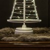 SANTAS TREE LED-Leuchtbaum weiss mit Silberkabel, 42 cm, 85 LED Warmwei Batteriebetrieb