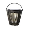 LUMINEO Solar-Balkonleuchte und Hngeleuchte Konus Anthrazit 15 cm, Rattan-Optik, warmwei