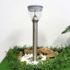 LUMINEO Solar-Sockeleuchte Chalice, HighPower, 600 Lumen, Edelstahl, Bewegungsmelder, 40 SMD-LED Warmwei, 56 cm