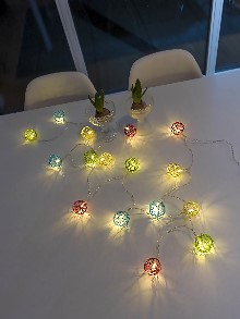 KONSTSMIDE LED-Kugel-Lichterkette 16 bunte LED-Aluminiumkugeln warmweiß batteriebetrieben KONSTSMIDE LED-Kugel-Lichterkette 16 bunte LED-Aluminiumkugeln warmweiß batteriebetrieben