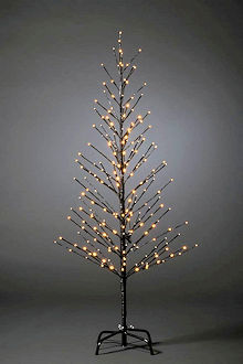 KONSTSMIDE LED-Lichterbaum Glimmer schwarz 150 cm, 240 LED bernsteinfarben, Glimmereffekt