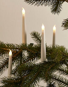 SIRIUS LED-Christbaumkerzen Carolin White 10er-Set, warmweie LED, Batteriebetrieb, Timer, mit Fernbedienung