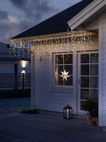 KONSTSMIDE LED-Lichtervorhang Eisregen 80 LED warmweiß gefrostet Batteriebetrieb, Sensor und Timer KONSTSMIDE LED-Lichtervorhang Eisregen 80 LED warmweiß gefrostet Batteriebetrieb, Sensor und Timer