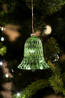 SIRIUS LED-Glocke Luna Bell Bottle-Green 10 cm, 5 warmweie LED, Batteriebetrieb mit Timer, fernbedienbar