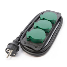 LUMINEO 3-fach Schukosteckdose Verteiler IP 44 fr Aussenbereich