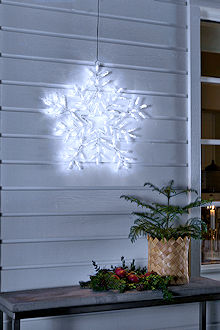KONSTSMIDE LED-Acryl-Schneeflocke 58 cm LED kaltwei, 8 Lichtfunktionen