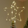 SIRIUS LED-Baumspitze Christmas-Top Star Silver, warmweie LED, Batteriebetrieb, Timer, fernbedienbar