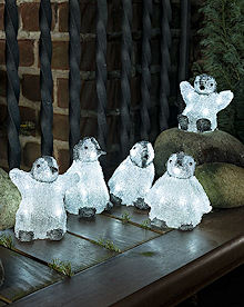 KONSTSMIDE LED-Acryl-Pinguine Pinguinbabys, 5er-Set weie LED