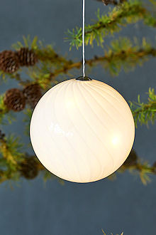 SIRIUS LED-Dekokugel Heaven Ball 10 cm, 8 warmweie LED, Batteriebetrieb mit Timer, Fernbedienung optional