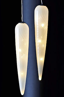 SIRIUS LED-Dekozapfen Heaven Icicle 2er-Set 19 cm, 16 warmweie LED, Batteriebetrieb mit Timer, fernbedienbar