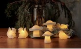 SIRIUS LED-Echtwachs-Serie Weihnachtswald mit Eichhrnchen Evelyn Squirrel, Vgel Erica Sparrow, Pilzen Elisa Mushroom, warmweie LED, Batteriebetrieb, Timer, fernbedienbar