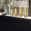 STATIX LED-Folien-Fensterbild Adventskerzen 4er-Set Gold, Hhe 12, 15, 17, 20 cm, Durchmesser 5 cm, gelbe 3D-LED-Kerzenflamme, Batteriebetrieb