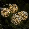 SIRIUS LED-Christbaumkugeln Eva Christmas Ornaments 6 cm 4er-Set, Edition2020, 4 x 3 warmweie LED, Batteriebetrieb, Timer, fernbedienbar