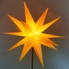 FHS LED-3D-Weihnachtsstern Gelb 58 cm, Standmodell, LED-Birne warmwei�, Kunststoff, Au�en-Betrieb, Timer