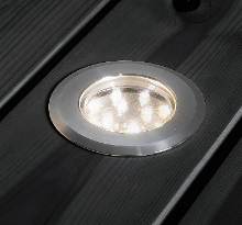 KONSTSMIDE Mini LED-Bodeneinbauleuchte Edelstahl Warmweiss 3er-Set 70mm