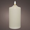LUMINEO LED-Stumpenkerze Wickflame Outdoor Creme 17 cm, Kunststoff, Smooth-Finish, warmweie LED, Batteriebetrieb, Timer
