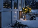 KONSTSMIDE LED-Biergartenkette 9,75m 40 klare LED-Birnen Mini-Kolbenform 80 LED bernsteinfarben