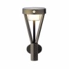 LUMINEO Solar-Wandleuchte Trident, HighPower, 600 Lumen, Edelstahl Schwarz, Bewegungsmelder, 40 SMD-LED Warmwei