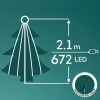 LUMINEO LED-Draht-Baummantel Micro fr 2,1m-Bume, 672 LED-Tropfen