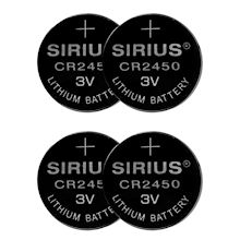 SIRIUS Batterie, Knopfzelle CR 2450, Lithium, 3 Volt 4er-Pack