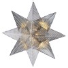 SIRIUS LED-Leuchtstern Lene Metal Star Silver 33 cm, 20 warmweie LED, Batteriebetrieb mit Timer, fernbedienbar