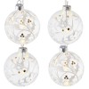 SIRIUS LED-Christbaumkugeln Eva Christmas Ornaments 6 cm 4er-Set, Edition2020, 4 x 3 warmweie LED, Batteriebetrieb, Timer, fernbedienbar