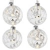 SIRIUS LED-Christbaumkugeln Eva Christmas Ornaments 6 cm 4er-Set, Edition2020, 4 x 3 warmweie LED, Batteriebetrieb, Timer, fernbedienbar