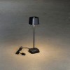 KONSTSMIDE LED-Akku-Tischleuchte Capri Mini Aluminium schwarz, warmwei (2200k oder 3000k), inkl. Dimmer, IP 54
