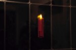 STATIX LED-Folien-Fensterbild Kerze Rot, Hhe 17 cm, Durchmesser 5 cm, gelbe 3D-LED-Kerzenflamme, Batteriebetrieb