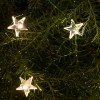 SIRIUS Sternen-Lichterkette Trille 40 warmwei�e LED-Sterne gr�nes Metallkabel, Batteriebetrieb mit Timer