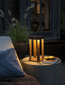 KONSTSMIDE LED-Akku-Tischleuchte Cannes, Aluminium Rostfarben wei, warmwei (2700k oder 3000k), inkl. Dimmer, IP 54