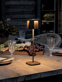 KONSTSMIDE LED-Akku-Tischleuchte Nice, Aluminium Rostfarben wei, warmwei (2700k oder 3000k), inkl. Dimmer, IP 54