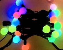 FDL XP-LED-System LED-Kugelkette Berry 5 m, 50 Berry-RGB-LED Farbwechsel Durchmesser 2,5 cm, erweiterbar