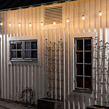 KONSTSMIDE LED-Biergarten-Lichterkette System 10m, 10 klare LED-Birnen, bernsteinfarben