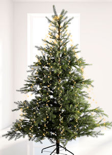 LUMINEO LED-Draht-Baummantel Micro Flashing Two-Warm Gold, warmwei�e und klassisch-warmwei�e LED-Tropfen, 25% Flashing-LED