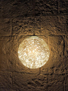 LUMINEO LED-Draht-Kugel Silber 40 cm, 300 warmwei�e LED-Tropfen