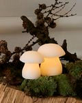 SIRIUS LED-Echtwachs-Pilze Elvina Mushroom, 2er-Set-warmweiße LED, Batteriebetrieb mit Timer, fernbedienbar