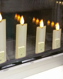 STATIX LED-Folien-Fensterbild Adventskerzen 4er-Set Elfenbein, Höhe 12 ...