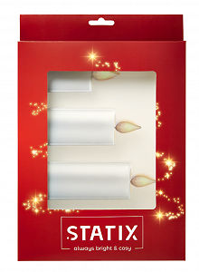 STATIX LED-Folien-Fensterbild Adventskerzen 4er-Set Elfenbein, Höhe 12, 15, 17, 20 cm, Durchmesser 5 cm, gelbe 3D-LED-Kerzenflamme, Batteriebetrieb STATIX LED-Folien-Fensterbild Adventskerzen 4er-Set Elfenbein, Höhe 12, 15, 17, 20 cm, Durchmesser 5 cm, gelbe 3D-LED-Kerzenflamme, Batteriebetrieb